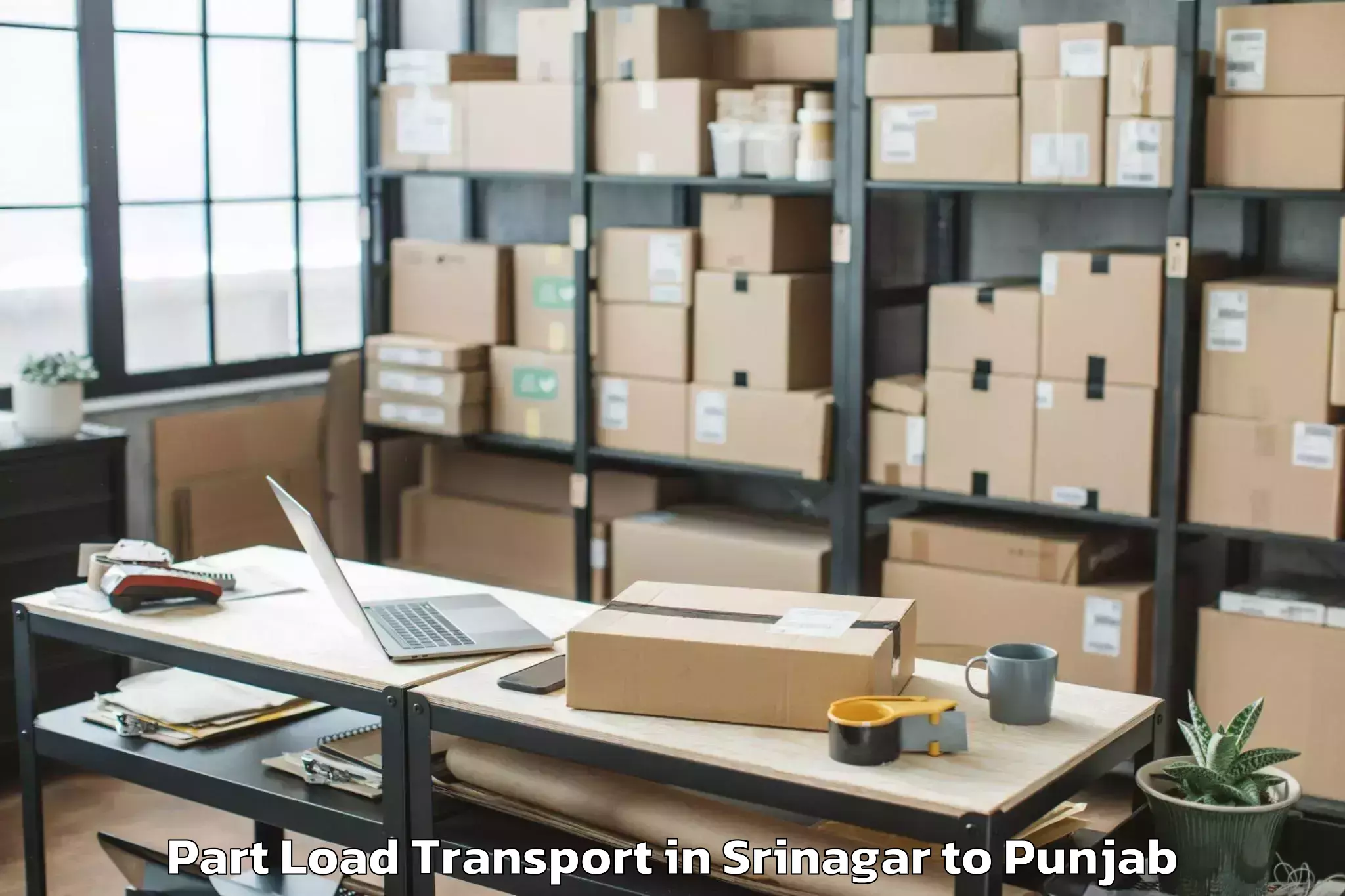 Get Srinagar to Zirakpur Part Load Transport